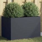 vidaXL Jardinieră, antracit, 62x40x39 cm, oțel vidaXL Jardinieră, antracit, 62x40x39 cm, oțel