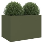vidaXL Jardinieră, verde măsliniu, 62x40x39 cm, oțel vidaXL Jardinieră, verde măsliniu, 62x40x39 cm, oțel