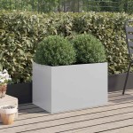 vidaXL Jardinieră, argintiu, 62x40x39 cm, oțel galvanizat vidaXL Jardinieră, argintiu, 62x40x39 cm, oțel galvanizat