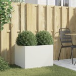 vidaXL Jardinieră, alb, 62x47x46 cm, oțel vidaXL Jardinieră, alb, 62x47x46 cm, oțel