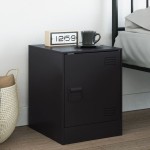 vidaXL Noptieră, negru, 34,5x39x44 cm, oțel vidaXL Noptieră, negru, 34,5x39x44 cm, oțel