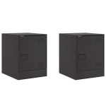 vidaXL Noptiere, 2 buc., negru, 34,5x39x44 cm, oțel vidaXL Noptiere, 2 buc., negru, 34,5x39x44 cm, oțel