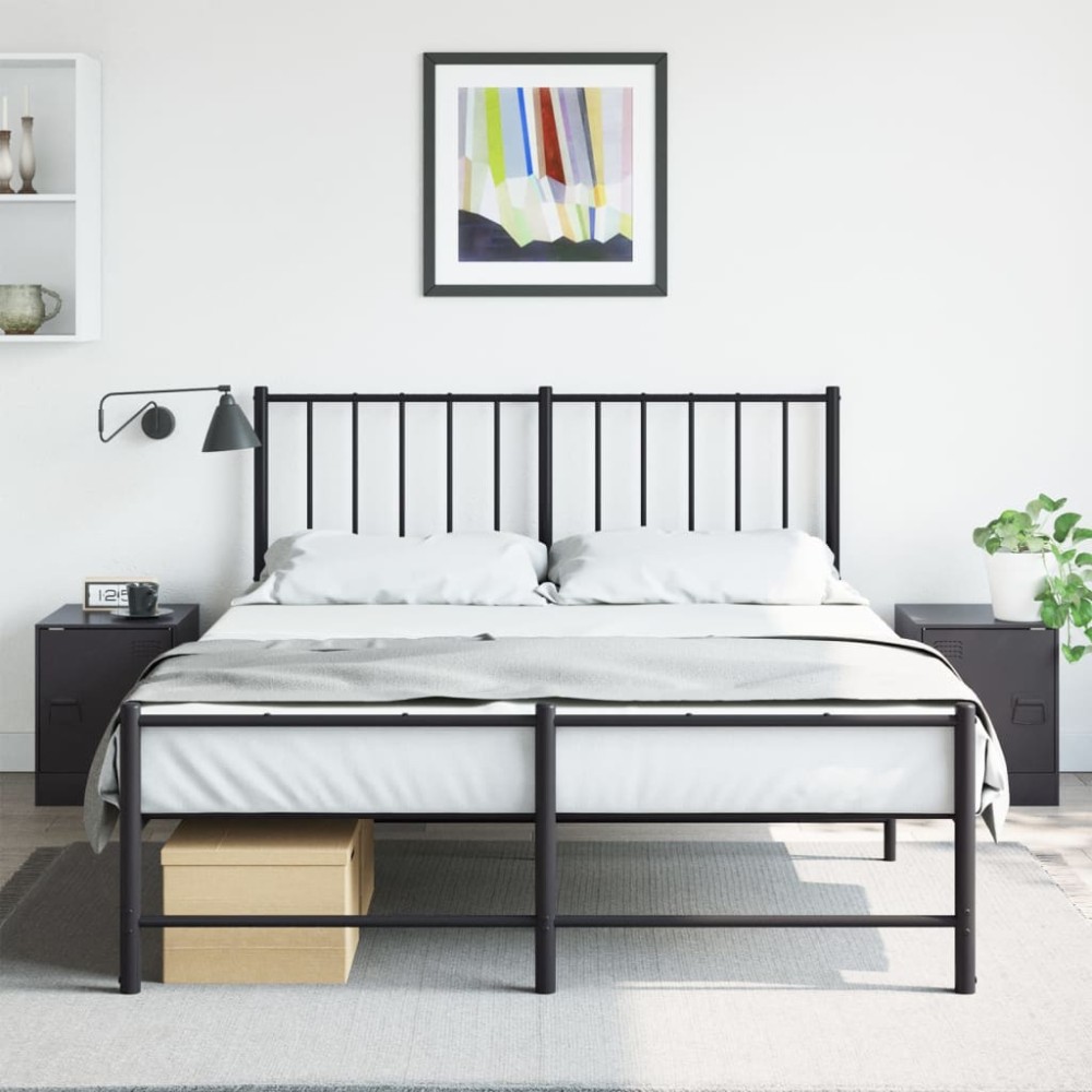 vidaXL Noptiere, 2 buc., negru, 34,5x39x44 cm, oțel