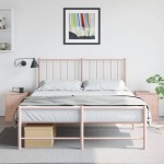 vidaXL Noptiere, 2 buc., roz, 34,5x39x44 cm, oțel vidaXL Noptiere, 2 buc., roz, 34,5x39x44 cm, oțel