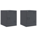 vidaXL Noptiere, 2 buc., antracit, 34,5x39x44 cm, oțel vidaXL Noptiere, 2 buc., antracit, 34,5x39x44 cm, oțel