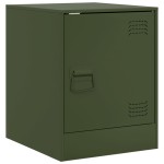 vidaXL Noptieră, verde olive, 34,5x39x44 cm, oțel vidaXL Noptieră, verde olive, 34,5x39x44 cm, oțel