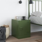 vidaXL Noptieră, verde olive, 34,5x39x44 cm, oțel vidaXL Noptieră, verde olive, 34,5x39x44 cm, oțel