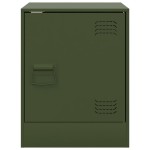 vidaXL Noptieră, verde olive, 34,5x39x44 cm, oțel vidaXL Noptieră, verde olive, 34,5x39x44 cm, oțel