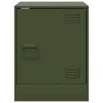 vidaXL Noptiere, 2 buc., verde olive, 34,5x39x44 cm, oțel vidaXL Noptiere, 2 buc., verde olive, 34,5x39x44 cm, oțel