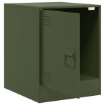 vidaXL Noptiere, 2 buc., verde olive, 34,5x39x44 cm, oțel vidaXL Noptiere, 2 buc., verde olive, 34,5x39x44 cm, oțel