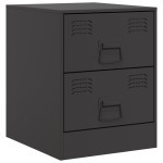 vidaXL Noptieră, negru, 34,5x39x44 cm, oțel vidaXL Noptieră, negru, 34,5x39x44 cm, oțel