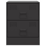 vidaXL Noptieră, negru, 34,5x39x44 cm, oțel vidaXL Noptieră, negru, 34,5x39x44 cm, oțel