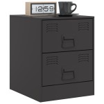 vidaXL Noptiere, 2 buc., negru, 34,5x39x44 cm, oțel vidaXL Noptiere, 2 buc., negru, 34,5x39x44 cm, oțel