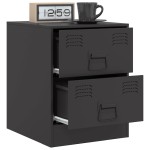 vidaXL Noptiere, 2 buc., negru, 34,5x39x44 cm, oțel vidaXL Noptiere, 2 buc., negru, 34,5x39x44 cm, oțel