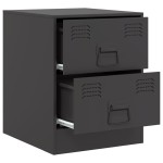vidaXL Noptiere, 2 buc., negru, 34,5x39x44 cm, oțel vidaXL Noptiere, 2 buc., negru, 34,5x39x44 cm, oțel