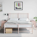 vidaXL Noptiere, 2 buc., roz, 34,5x39x44 cm, oțel vidaXL Noptiere, 2 buc., roz, 34,5x39x44 cm, oțel
