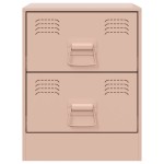 vidaXL Noptiere, 2 buc., roz, 34,5x39x44 cm, oțel vidaXL Noptiere, 2 buc., roz, 34,5x39x44 cm, oțel