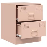 vidaXL Noptiere, 2 buc., roz, 34,5x39x44 cm, oțel vidaXL Noptiere, 2 buc., roz, 34,5x39x44 cm, oțel