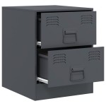 vidaXL Noptiere, 2 buc., antracit, 34,5x39x44 cm, oțel vidaXL Noptiere, 2 buc., antracit, 34,5x39x44 cm, oțel