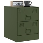 vidaXL Noptiere, 2 buc., verde, 34,5x39x44 cm, oțel vidaXL Noptiere, 2 buc., verde, 34,5x39x44 cm, oțel