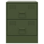 vidaXL Noptiere, 2 buc., verde, 34,5x39x44 cm, oțel vidaXL Noptiere, 2 buc., verde, 34,5x39x44 cm, oțel