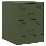 vidaXL Noptiere, 2 buc., verde, 34,5x39x44 cm, oțel vidaXL Noptiere, 2 buc., verde, 34,5x39x44 cm, oțel