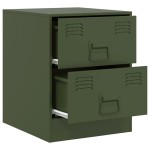 vidaXL Noptiere, 2 buc., verde, 34,5x39x44 cm, oțel vidaXL Noptiere, 2 buc., verde, 34,5x39x44 cm, oțel