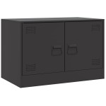 vidaXL Dulapuri TV, 2 buc., negru, 67x39x44 cm, oțel