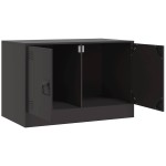 vidaXL Dulapuri TV, 2 buc., negru, 67x39x44 cm, oțel