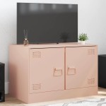 vidaXL Comodă TV, roz, 67x39x44 cm, oțel vidaXL Comodă TV, roz, 67x39x44 cm, oțel