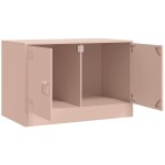 vidaXL Comodă TV, roz, 67x39x44 cm, oțel vidaXL Comodă TV, roz, 67x39x44 cm, oțel