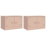 vidaXL Dulapuri TV 2 buc Roz 67x39x44 cm Otel