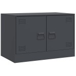 vidaXL Comodă TV, 2 buc., antracit, 67x39x44 cm, oțel