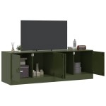vidaXL Dulapuri TV 2 buc., verde măslină, 67x39x44 cm Otel