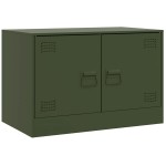 vidaXL Dulapuri TV 2 buc., verde măslină, 67x39x44 cm Otel