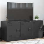vidaXL Comodă TV, negru, 99x39x44 cm, oțel vidaXL Comodă TV, negru, 99x39x44 cm, oțel