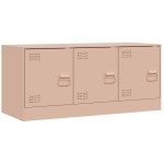 vidaXL Comodă TV, roz, 99x39x44 cm, oțel vidaXL Comodă TV, roz, 99x39x44 cm, oțel
