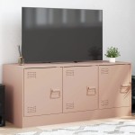 vidaXL Comodă TV, roz, 99x39x44 cm, oțel vidaXL Comodă TV, roz, 99x39x44 cm, oțel