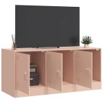 vidaXL Comodă TV, roz, 99x39x44 cm, oțel vidaXL Comodă TV, roz, 99x39x44 cm, oțel