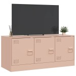 vidaXL Comodă TV, roz, 99x39x44 cm, oțel vidaXL Comodă TV, roz, 99x39x44 cm, oțel
