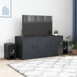vidaXL Comodă TV, antracit, 99x39x44 cm, oțel vidaXL Comodă TV, antracit, 99x39x44 cm, oțel