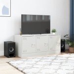 vidaXL Comodă TV, alb, 99x39x44 cm, oțel vidaXL Comodă TV, alb, 99x39x44 cm, oțel