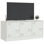 vidaXL Comodă TV, alb, 99x39x44 cm, oțel vidaXL Comodă TV, alb, 99x39x44 cm, oțel