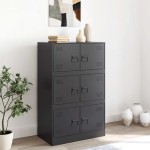 vidaXL Servantă, negru, 67x39x107 cm, oțel