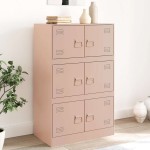 vidaXL Bufeta Roz 67x39x107 cm oțel vidaXL Bufeta Roz 67x39x107 cm oțel