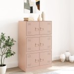 vidaXL Bufeta Roz 67x39x107 cm oțel vidaXL Bufeta Roz 67x39x107 cm oțel