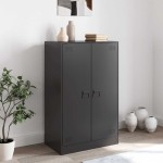 vidaXL Servantă, negru, 67x39x107 cm, oțel