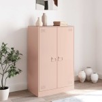 vidaXL Comodă Roz 67x39x107 cm oțel vidaXL Comodă Roz 67x39x107 cm oțel