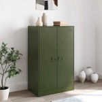 vidaXL Comodă verde măslină 67x39x107 cm oțel vidaXL Comodă verde măslină 67x39x107 cm oțel