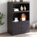 vidaXL Servantă, negru, 67x39x107 cm, oțel vidaXL Servantă, negru, 67x39x107 cm, oțel